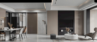 电视机满墙柜客厅装饰现代简约风