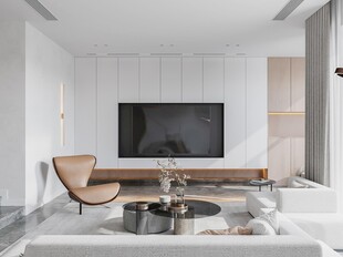 电视机满墙柜客厅装饰现代简约风