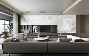 电视机满墙柜客厅装饰现代简约风