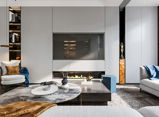 电视机满墙柜客厅装饰现代简约风