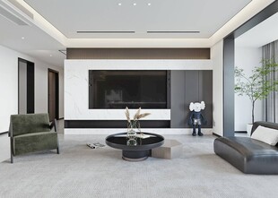 电视机满墙柜客厅装饰现代简约风