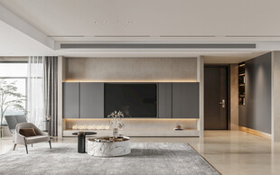 电视机满墙柜客厅装饰现代简约风