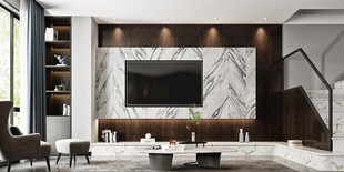电视机满墙柜客厅装饰现代简约风