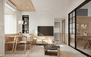 电视机满墙柜客厅装饰现代简约风