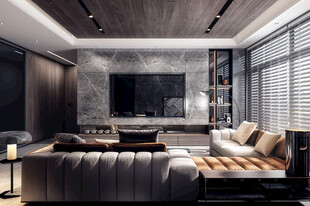 电视机满墙柜客厅装饰现代简约风