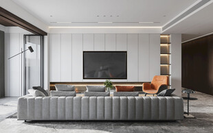 电视机满墙柜客厅装饰现代简约风