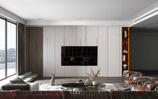 电视机满墙柜客厅装饰现代简约风