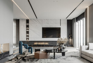 电视机满墙柜客厅装饰现代简约风