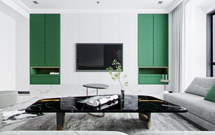 电视机满墙柜客厅装饰现代简约风