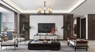 电视机满墙柜客厅装饰现代简约风