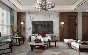 电视机满墙柜客厅装饰现代简约风