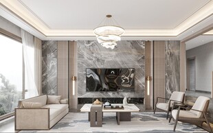 电视机满墙柜客厅装饰现代简约风