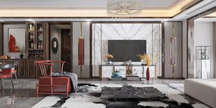 电视机满墙柜客厅装饰现代简约风