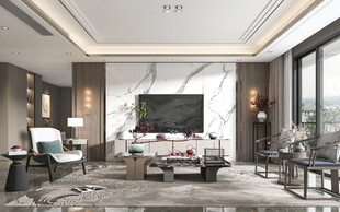 电视机满墙柜客厅装饰现代简约风