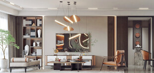 电视机满墙柜客厅装饰现代简约风