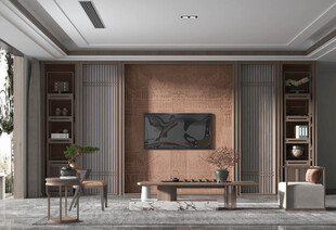 电视机满墙柜客厅装饰现代简约风