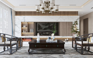 电视机满墙柜客厅装饰现代简约风