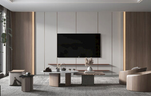 电视机满墙柜客厅装饰现代简约风