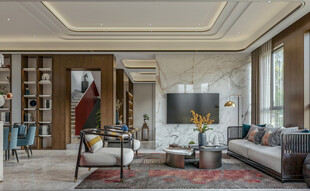 电视机满墙柜客厅装饰现代简约风