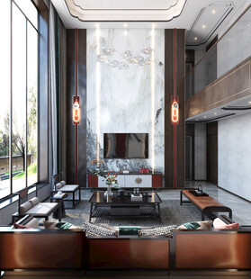 电视机满墙柜客厅装饰现代简约风