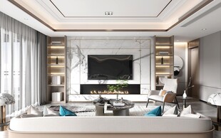 电视机满墙柜客厅装饰现代简约风