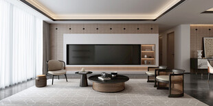 电视机满墙柜客厅装饰现代简约风