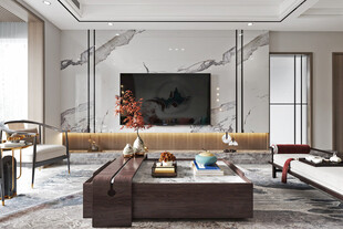 电视机满墙柜客厅装饰现代简约风