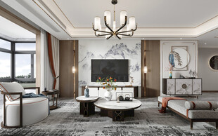 电视机满墙柜客厅装饰现代简约风