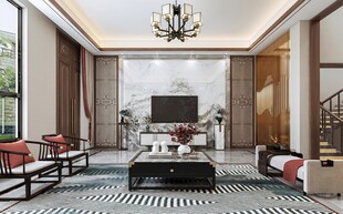 电视机满墙柜客厅装饰现代简约风