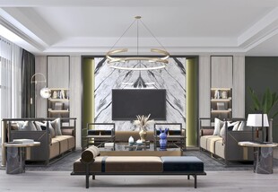 电视机满墙柜客厅装饰现代简约风