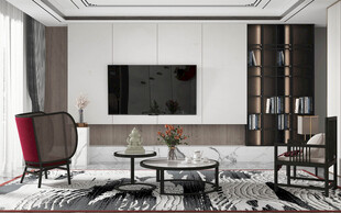 电视机满墙柜客厅装饰现代简约风