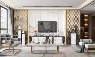 电视机满墙柜客厅装饰现代简约风