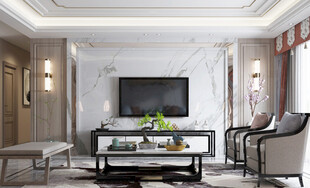 电视机满墙柜客厅装饰现代简约风