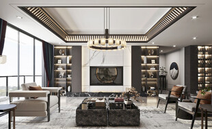 电视机满墙柜客厅装饰现代简约风