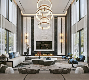 电视机满墙柜客厅装饰现代简约风