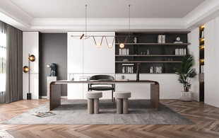 现代简约高级感多功能新中式书房