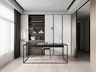 现代简约高级感多功能新中式书房