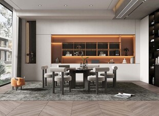 现代简约高级感多功能新中式书房