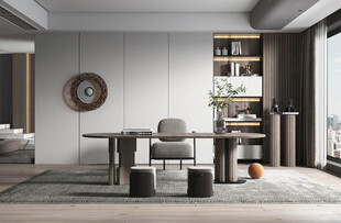 现代简约高级感多功能新中式书房