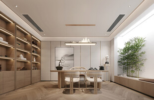 现代简约高级感多功能新中式书房