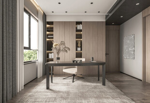 现代简约高级感多功能新中式书房