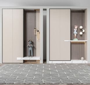 鞋柜玄关入户大门高级感全屋定制