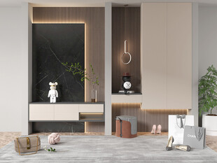 鞋柜玄关入户大门高级感全屋定制