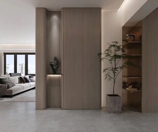 鞋柜玄关入户大门高级感全屋定制