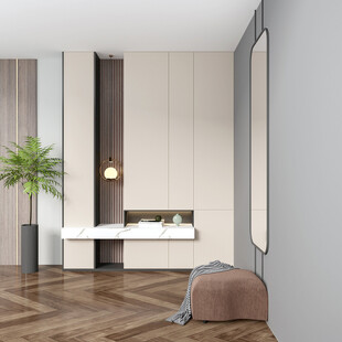 鞋柜玄关入户大门高级感全屋定制