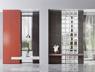 鞋柜玄关入户大门高级感全屋定制