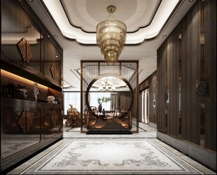 鞋柜玄关入户大门高级感全屋定制