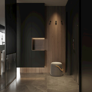 鞋柜玄关入户大门高级感全屋定制