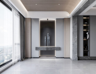 鞋柜玄关入户大门高级感全屋定制