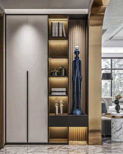鞋柜玄关入户大门高级感全屋定制
